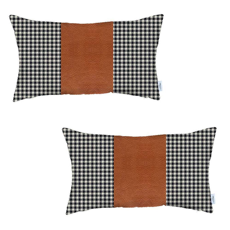 HomeRoots Houndstooth Linen Reversible Pillow Cover Wayfair